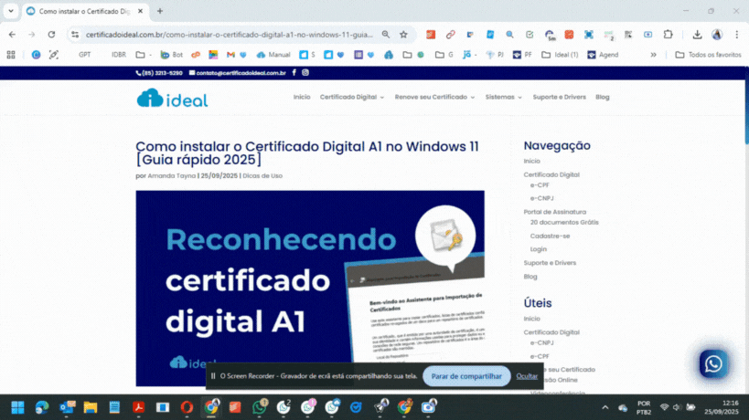 Gif procurar certificados instalados no Google